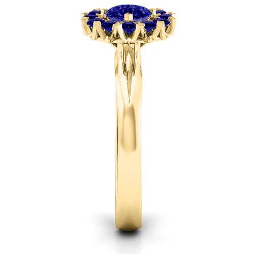 Adore and Cherish Ring – 10K Yellow Gold with Blue Sapphire