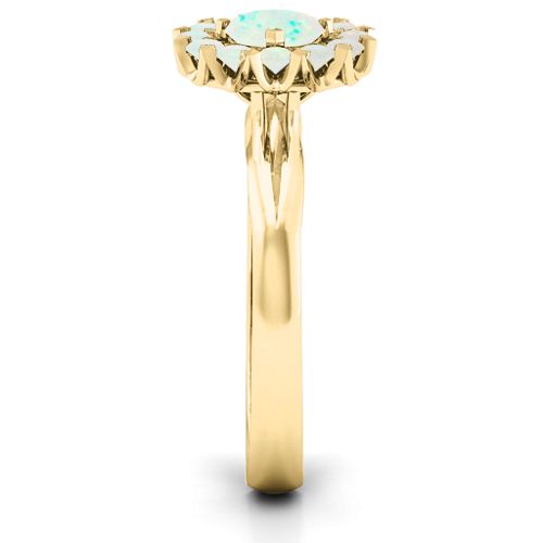 Adore and Cherish Ring – 10K Yellow Gold with Opal