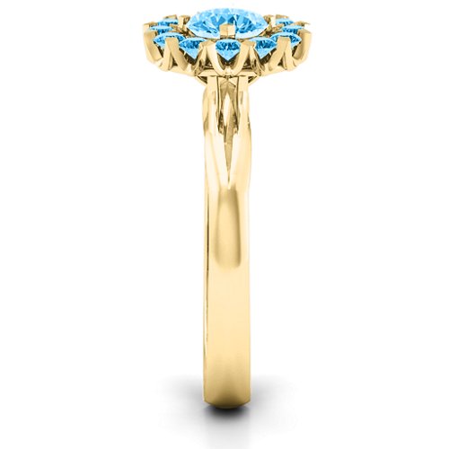 Adore and Cherish Ring – 10K Yellow Gold with Blue Topaz