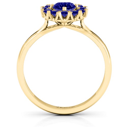 Adore and Cherish Ring – 10K Yellow Gold with Blue Sapphire