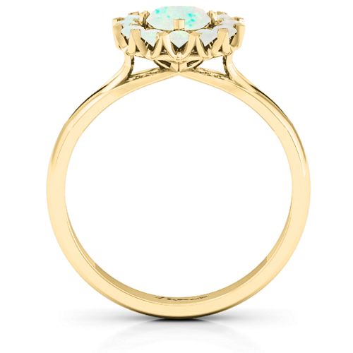 Adore and Cherish Ring – 10K Yellow Gold with Opal