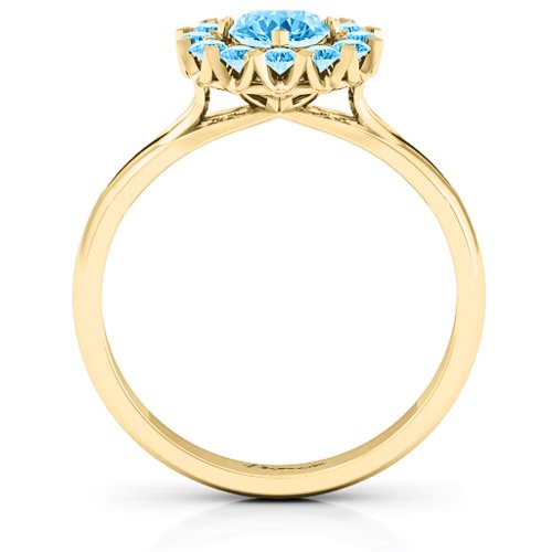 Adore and Cherish Ring – 10K Yellow Gold with Blue Topaz