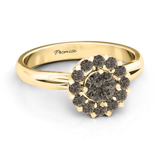 Adore and Cherish Ring – 10K Yellow Gold with Smokey Quartz