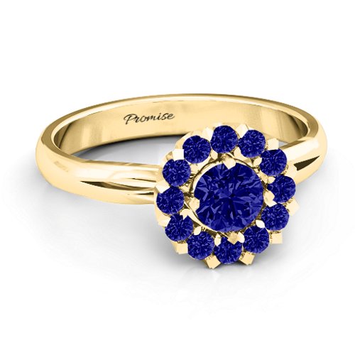 Adore and Cherish Ring – 10K Yellow Gold with Blue Sapphire