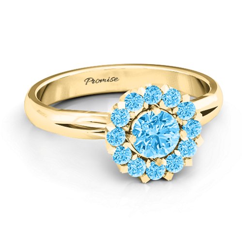 Adore and Cherish Ring – 10K Yellow Gold with Blue Topaz