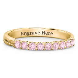 Glimmering Love Ring in 10K Solid Yellow Gold with Pink Tourmaline