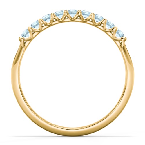 Glimmering Love Ring – 10K Yellow Gold with Blue Topaz