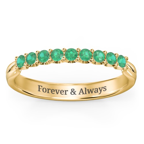 Glimmering Love Ring – 10K Yellow Gold with Emerald