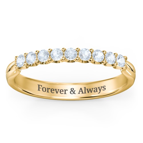 Glimmering Love Ring – 10K Yellow Gold with Aquamarine