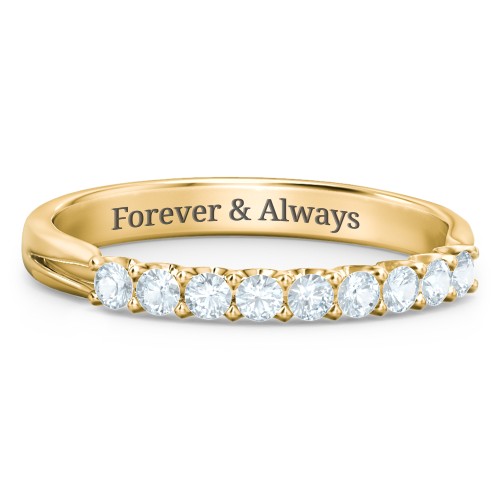 Glimmering Love Ring – 10K Yellow Gold with Aquamarine