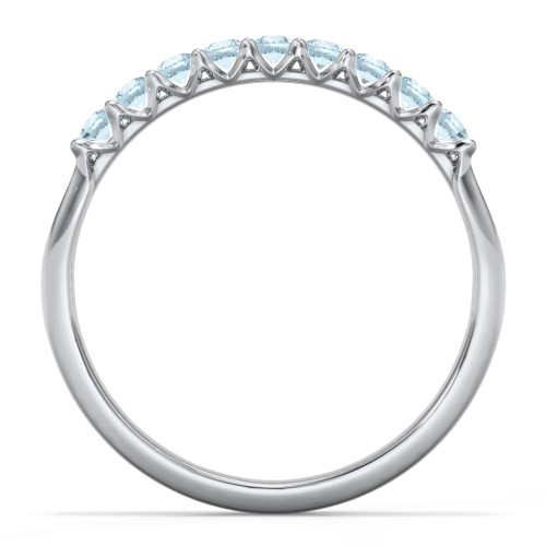 Glimmering Love Ring – 10K White Gold with Blue Topaz