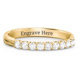 Glimmering Love Ring in 10K Solid Yellow Gold with Cubic Zirconia