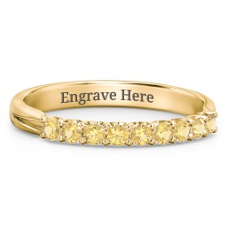 Glimmering Love Ring in 10K Solid Yellow Gold with Citrine