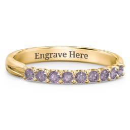 Glimmering Love Ring in 10K Solid Yellow Gold with Alexandrite