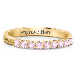 Glimmering Love Ring in 10K Solid Yellow Gold with Pink Tourmaline