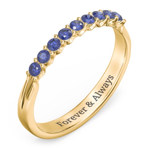 Glimmering Love Ring – 10K Yellow Gold with Blue Sapphire