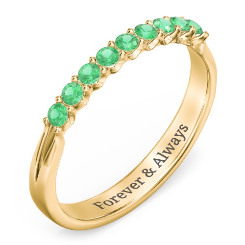 Glimmering Love Ring – 10K Yellow Gold with Emerald