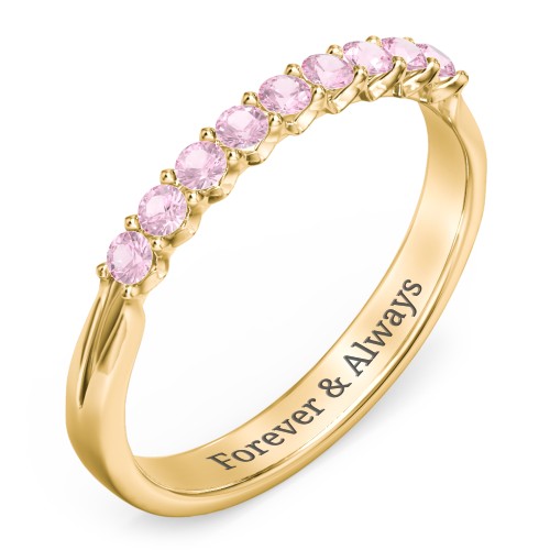 Glimmering Love Ring – 10K Yellow Gold with Pink Tourmaline