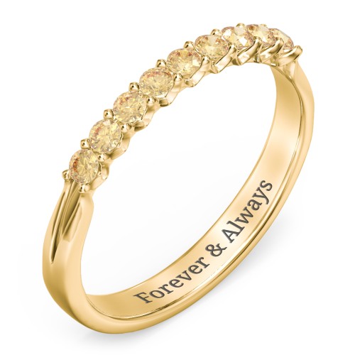 Glimmering Love Ring – 10K Yellow Gold with Citrine