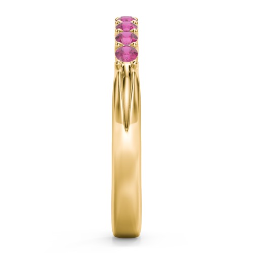 Glimmering Love Ring – 10K Yellow Gold with Ruby