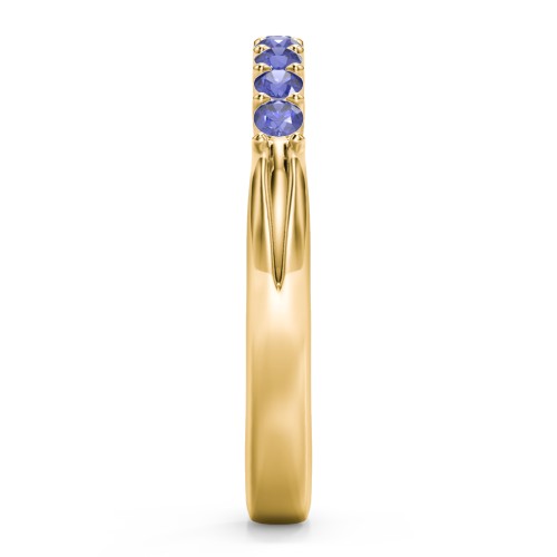 Glimmering Love Ring – 10K Yellow Gold with Blue Sapphire