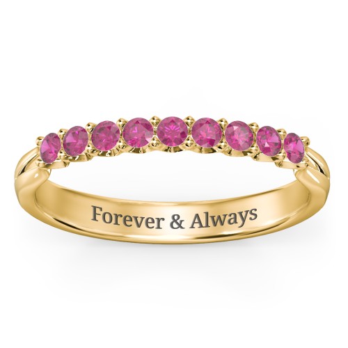 Glimmering Love Ring – 10K Yellow Gold with Ruby