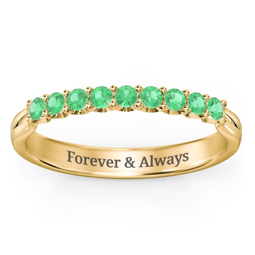 Glimmering Love Ring – 10K Yellow Gold with Emerald