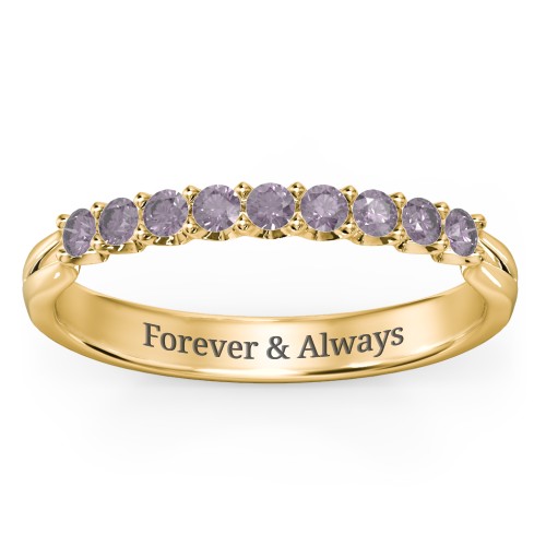 Glimmering Love Ring – 10K Yellow Gold with Alexandrite