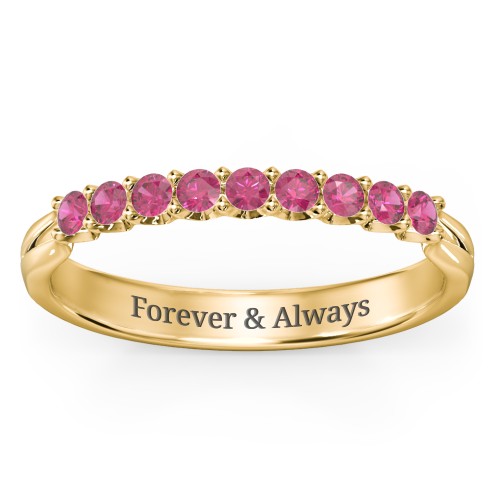 Glimmering Love Ring – 10K Yellow Gold with Ruby