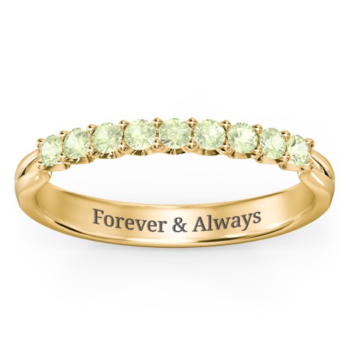 Glimmering Love Ring – 10K Yellow Gold with Peridot