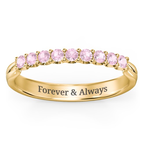 Glimmering Love Ring – 10K Yellow Gold with Pink Tourmaline