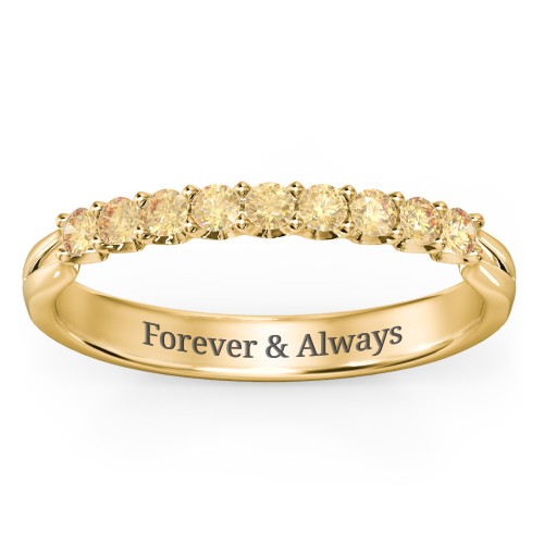 Glimmering Love Ring – 10K Yellow Gold with Citrine