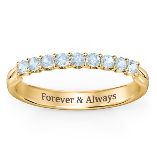 Glimmering Love Ring – 10K Yellow Gold with Blue Topaz