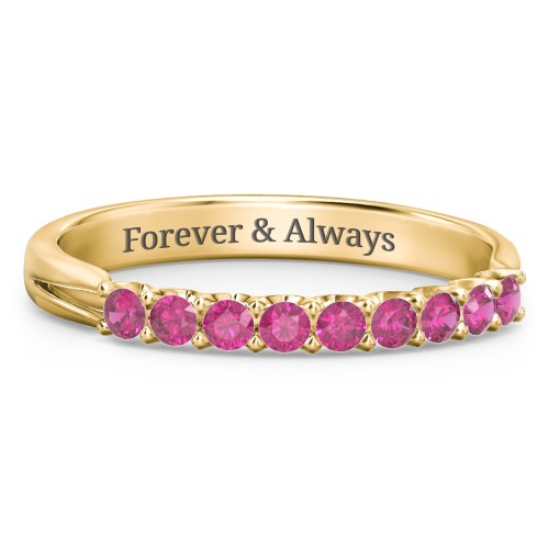 Glimmering Love Ring – 10K Yellow Gold with Ruby