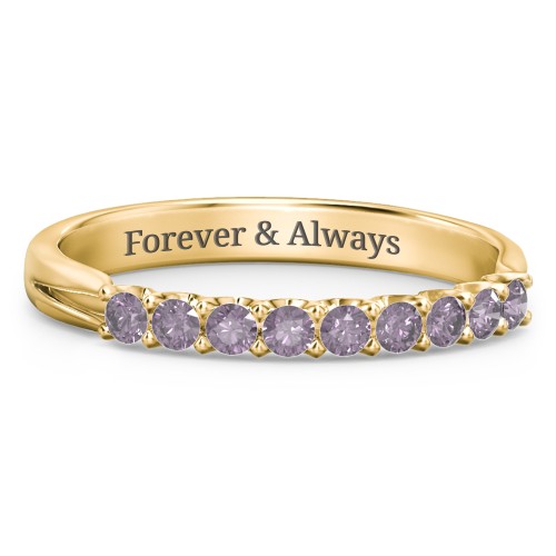 Glimmering Love Ring – 10K Yellow Gold with Alexandrite