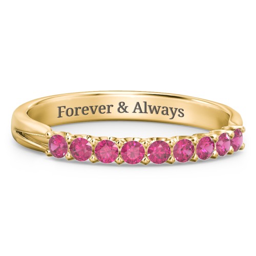 Glimmering Love Ring – 10K Yellow Gold with Ruby