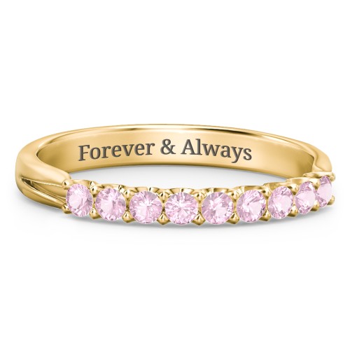 Glimmering Love Ring – 10K Yellow Gold with Pink Tourmaline