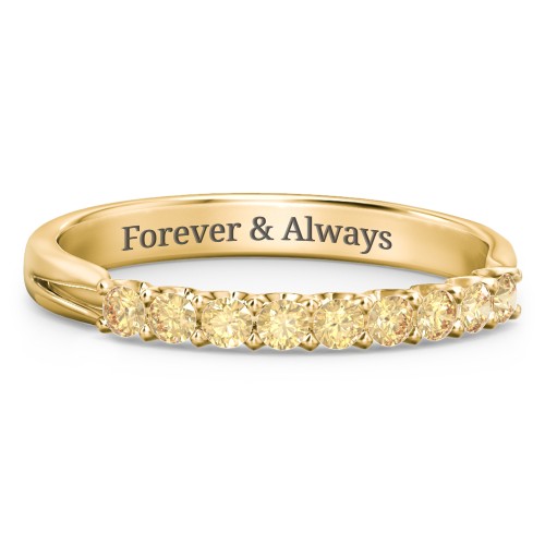 Glimmering Love Ring – 10K Yellow Gold with Citrine