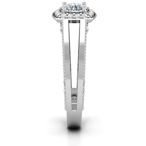 Intricate Love Ring – Sterling Silver with Cubic Zirconia and White Premium Zirconia