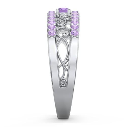Mesmeric Love Ring – Sterling Silver with Amethyst and Amethyst Premium Zirconia