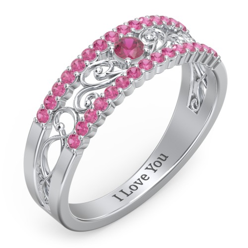 Mesmeric Love Ring – Sterling Silver with Ruby and Red Premium Zirconia