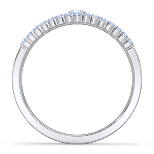 Mesmeric Love Ring – Sterling Silver with Aquamarine and Fancy Blue Premium Zirconia