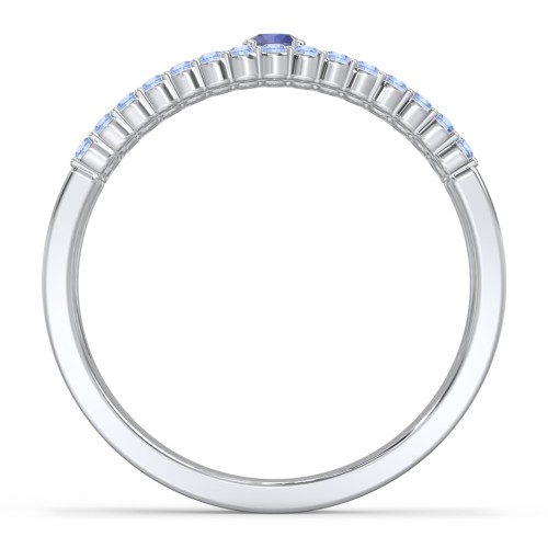 Mesmeric Love Ring – Sterling Silver with Blue Sapphire and Fancy Blue Premium Zirconia