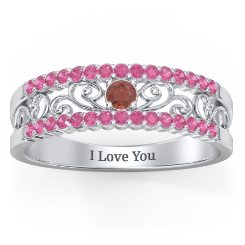 Mesmeric Love Ring – Sterling Silver with Garnet and Red Premium Zirconia