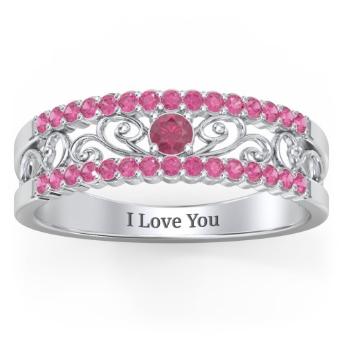 Mesmeric Love Ring – Sterling Silver with Ruby and Red Premium Zirconia