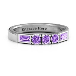 Charmed by Love Ring in 925 Sterling Silver with Amethyst