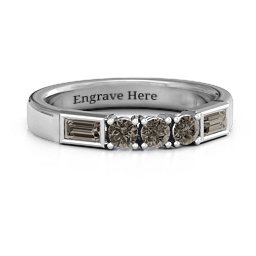 Charmed by Love Ring in 925 Sterling Silver with Smokey Quartz