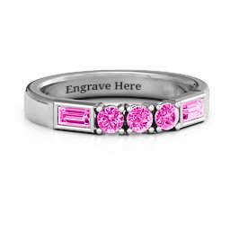 Charmed by Love Ring in 925 Sterling Silver with Pink Tourmaline