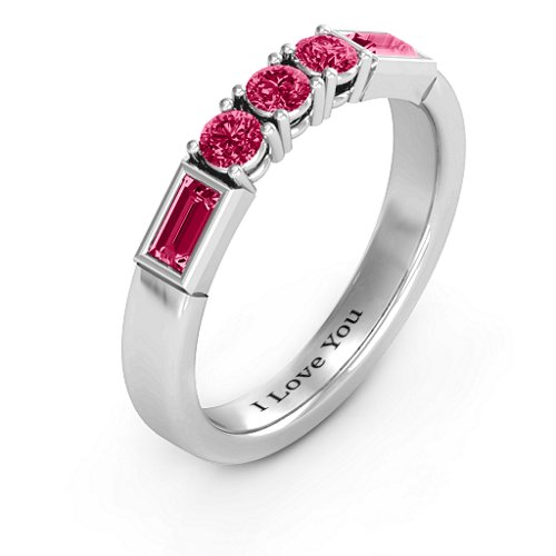 Charmed by Love Ring – Sterling Silver with Ruby