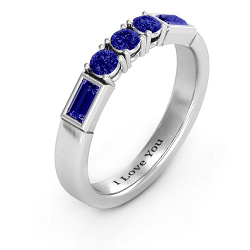 Charmed by Love Ring – Sterling Silver with Blue Sapphire